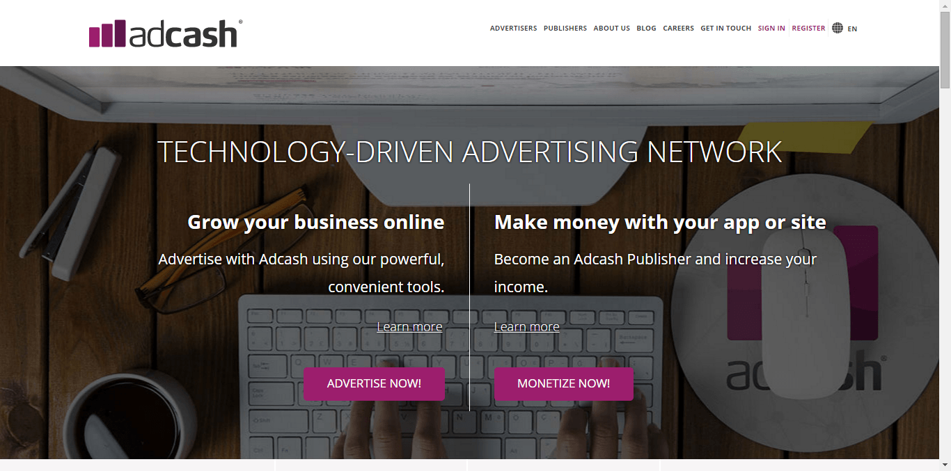 Adcash Home Page - Free or Low Cost Traffic for Your Website